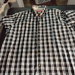 Wrangler Black and White Plaid Men's Shirt